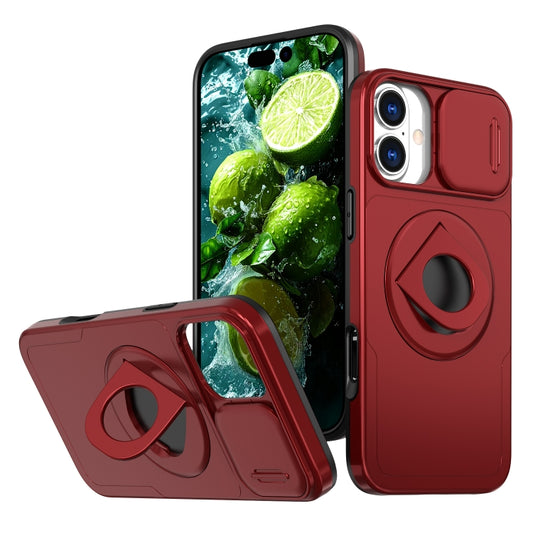 For iPhone 16 Plus Camshield MagSafe Ring Holder Armor Phone Case(Red) - iPhone 16 Plus Cases by PMC Jewellery | Online Shopping South Africa | PMC Jewellery | Buy Now Pay Later Mobicred