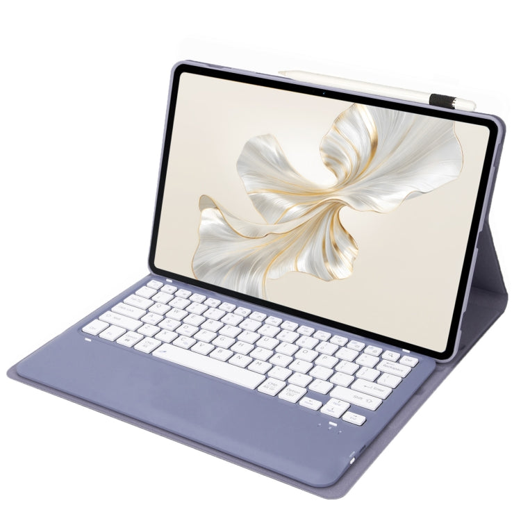 For Honor Pad 9 AH19 TPU Ultra-thin Detachable Bluetooth Keyboard Tablet Leather Case(Purple) - Huawei Keyboard by PMC TechLife | Online Shopping South Africa | PMC TechLife