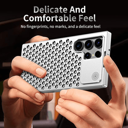 For Samsung Galaxy S24+ 5G R-JUST RJ58 Aromatherapy Metal Cooling Phone Case(Silver) - Galaxy S24+ 5G Cases by R-JUST | Online Shopping South Africa | PMC Jewellery