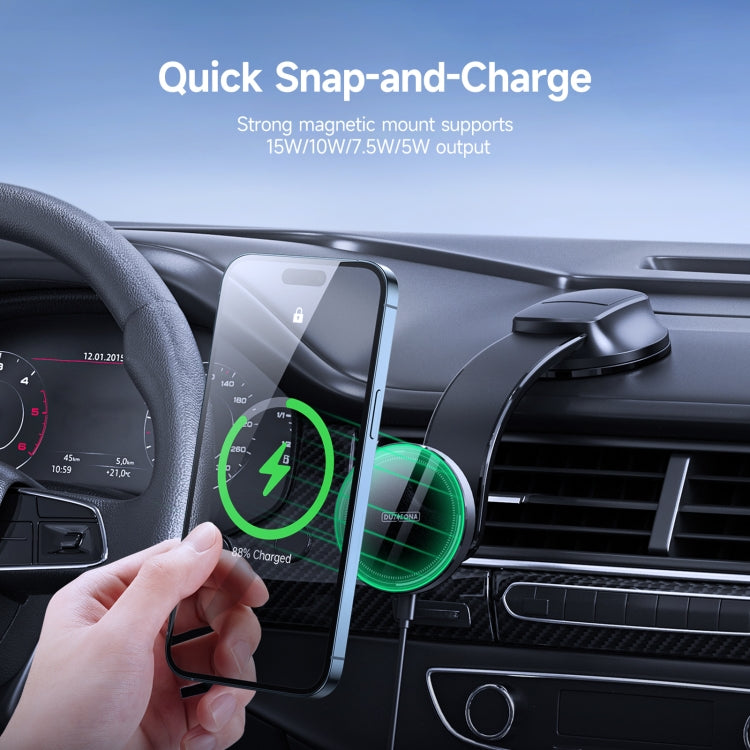 DUZZONA V3 15W Car Magnetic Wireless Charger Phone Holder(Black) - Wireless Charging Bracket by DUZZONA | Online Shopping South Africa | PMC Jewellery