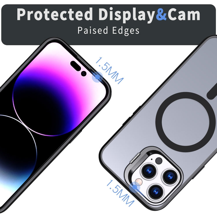 For iPhone 15 Pro Max Metal Invisible Camera Holder MagSafe Magnetic Phone Case(Black) - iPhone 15 Pro Max Cases by PMC TechLife | Online Shopping South Africa | PMC TechLife