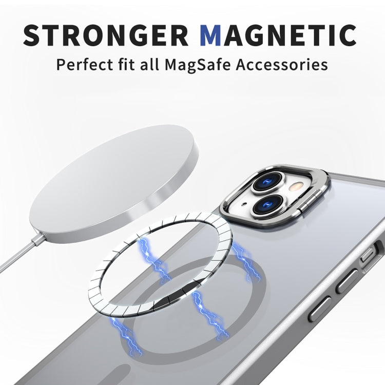 For iPhone 11 Metal Invisible Camera Holder MagSafe Magnetic Phone Case(Grey) - iPhone 11 Cases by PMC Jewellery | Online Shopping South Africa | PMC Jewellery