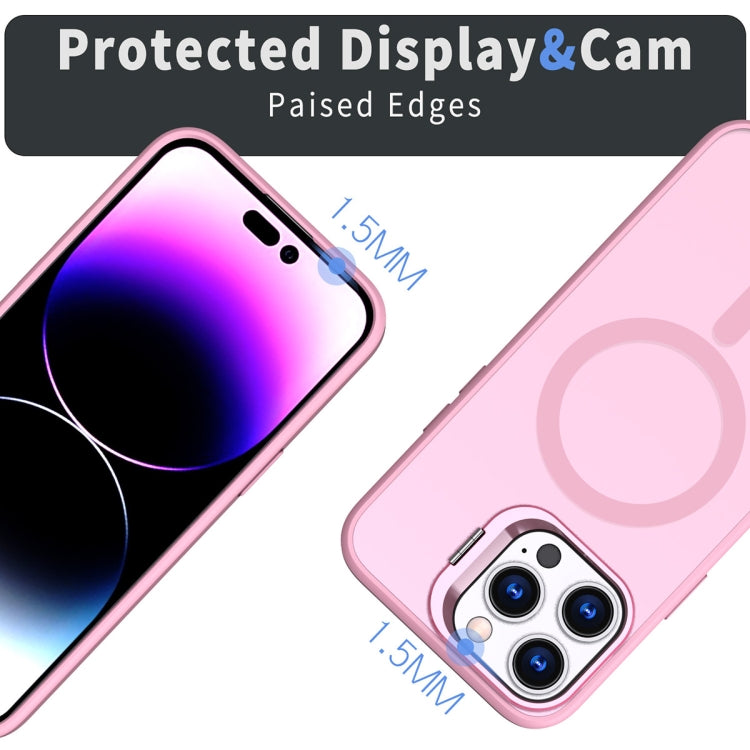 For iPhone 11 Pro Max Metal Invisible Camera Holder MagSafe Magnetic Phone Case(Pink) - iPhone 11 Pro Max Cases by PMC TechLife | Online Shopping South Africa | PMC TechLife