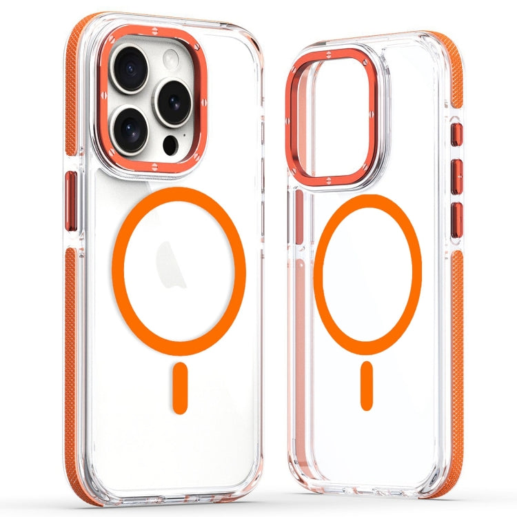 For iPhone 14 Pro Max Dual-Color Clear Acrylic Hybrid TPU MagSafe Phone Case(Orange) - iPhone 14 Pro Max Cases by PMC TechLife | Online Shopping South Africa | PMC TechLife | Buy Now Pay Later Mobicred