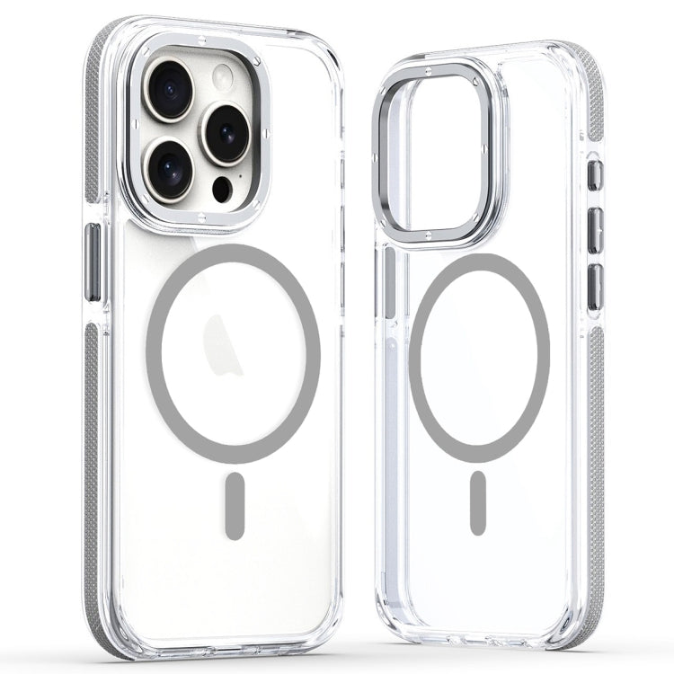 For iPhone 14 Pro Max Dual-Color Clear Acrylic Hybrid TPU MagSafe Phone Case(Grey) - iPhone 14 Pro Max Cases by PMC TechLife | Online Shopping South Africa | PMC TechLife