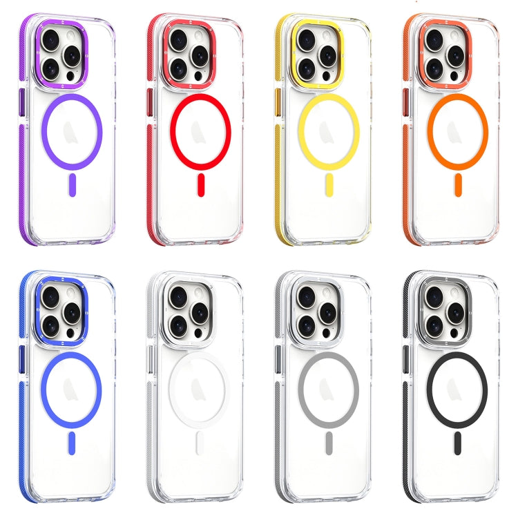 For iPhone 14 Pro Max Dual-Color Clear Acrylic Hybrid TPU MagSafe Phone Case(Orange) - iPhone 14 Pro Max Cases by PMC Jewellery | Online Shopping South Africa | PMC Jewellery