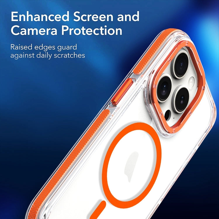 For iPhone 15 Pro Dual-Color Clear Acrylic Hybrid TPU MagSafe Phone Case(Grey) - iPhone 15 Pro Cases by PMC TechLife | Online Shopping South Africa | PMC TechLife