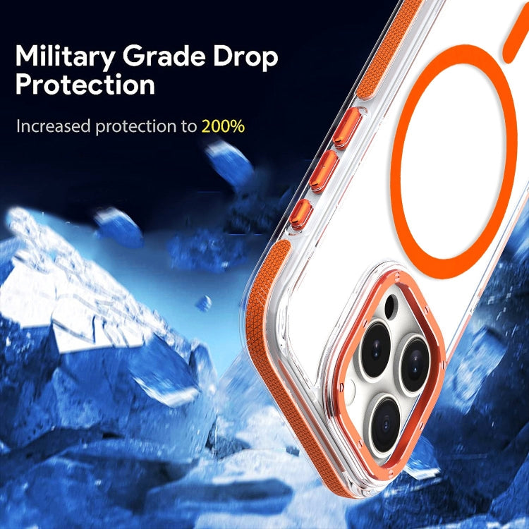 For iPhone 16 Pro Max Dual-Color Clear Acrylic Hybrid TPU MagSafe Phone Case(Orange) - iPhone 16 Pro Max Cases by PMC TechLife | Online Shopping South Africa | PMC TechLife | Buy Now Pay Later Mobicred