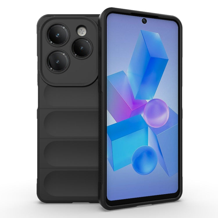 For Infinix Hot 40 Pro / Hot 40 Magic Shield TPU + Flannel Phone Case(Black) - free shipping - PMC TechLife - Order now!