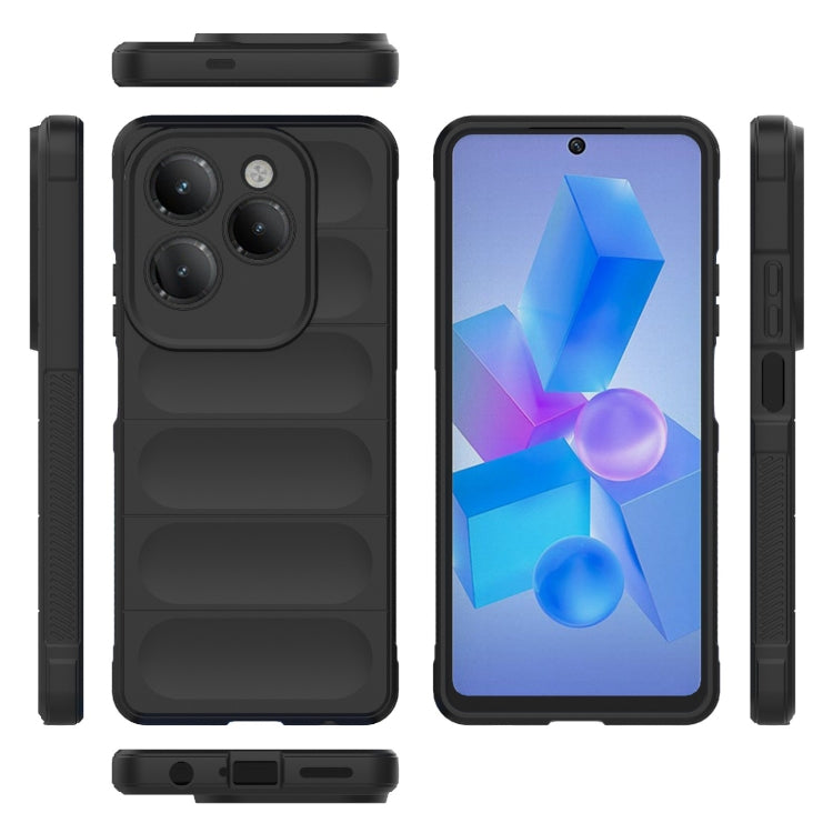 For Infinix Hot 40 Pro / Hot 40 Magic Shield TPU + Flannel Phone Case(Black) - free shipping - PMC TechLife - Order now!