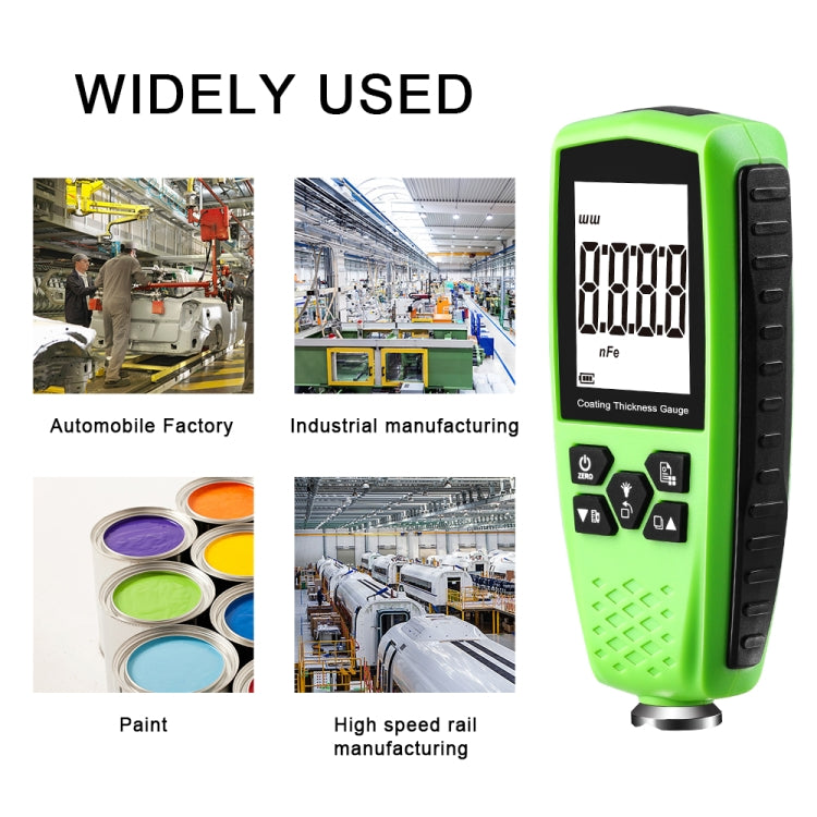 RZ859 Metal Coating Thickness Gauge(Green) - Coating Thickness Gauge by PMC TechLife | Online Shopping South Africa | PMC TechLife | Buy Now Pay Later Mobicred