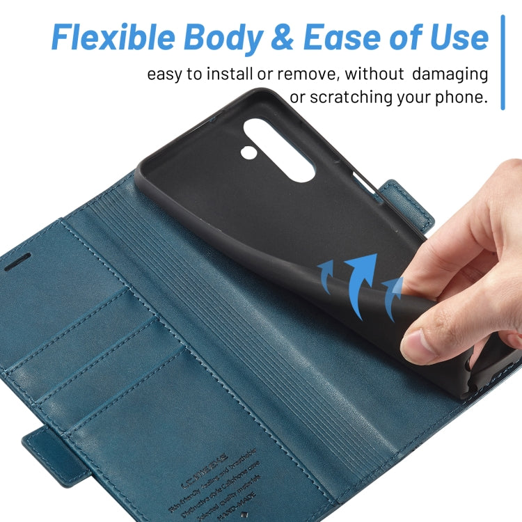 For Samsung Galaxy S24+ LC.IMEEKE Skin-friendly Card Slots Leather Phone Case(Blue) - Galaxy S24+ 5G Cases by LC.IMEEKE | Online Shopping South Africa | PMC Jewellery | Buy Now Pay Later Mobicred