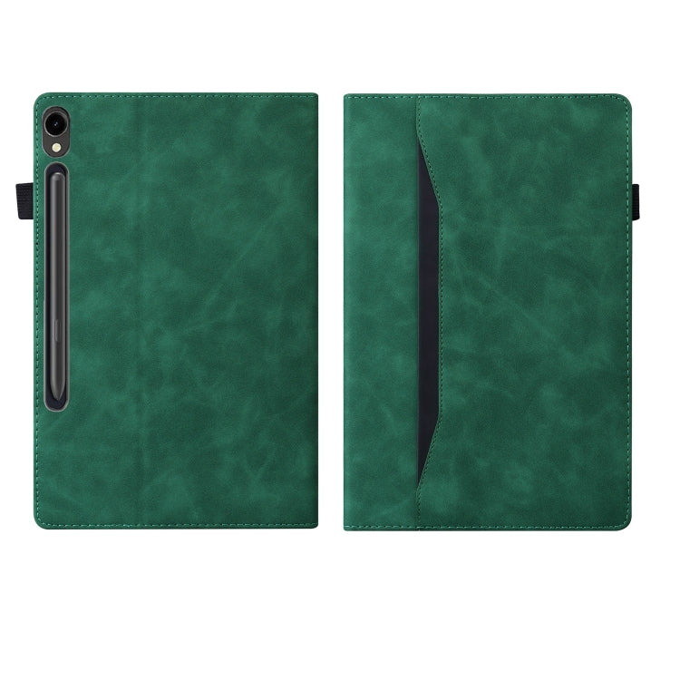 For Samsung Galaxy Tab S9 / S8 / S7 Splicing Shockproof Smart Leather Tablet Case(Green) - Galaxy Tab S9 Cases by PMC Jewellery | Online Shopping South Africa | PMC Jewellery | Buy Now Pay Later Mobicred