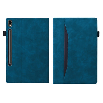 For Samsung Galaxy Tab S9 / S8 / S7 Splicing Shockproof Smart Leather Tablet Case(Blue) - Galaxy Tab S9 Cases by PMC Jewellery | Online Shopping South Africa | PMC Jewellery | Buy Now Pay Later Mobicred