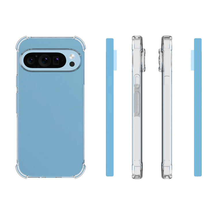 For Google Pixel 9 Pro / 9 Shockproof Non-slip Thickening TPU Phone Case(Transparent) - Google Cases by PMC TechLife | Online Shopping South Africa | PMC TechLife | Buy Now Pay Later Mobicred
