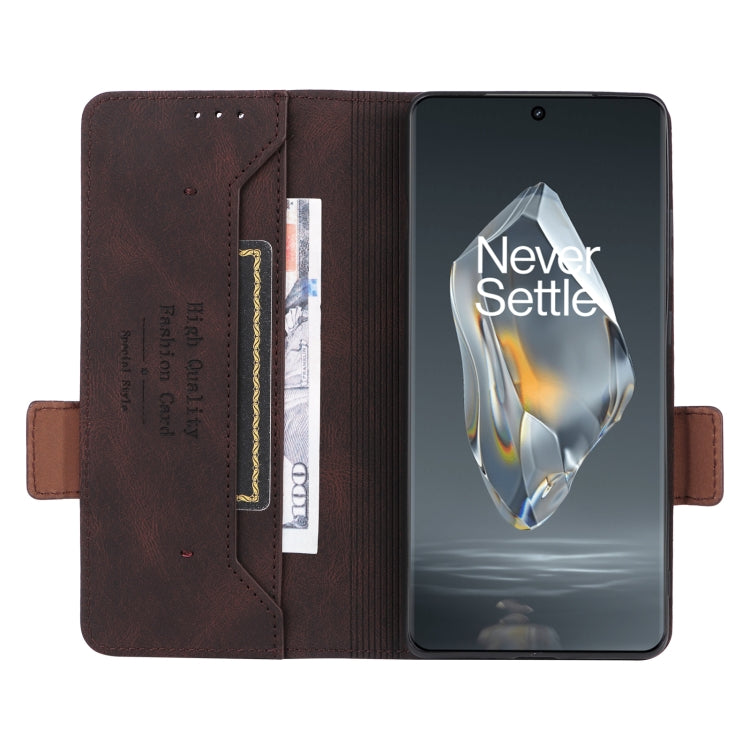 For OnePlus Ace 3 5G Magnetic Clasp Leather Phone Case(Brown) - OnePlus Cases by PMC TechLife | Online Shopping South Africa | PMC TechLife | Buy Now Pay Later Mobicred