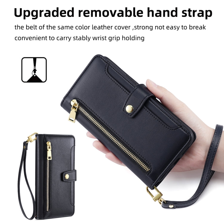 For itel Vision 1 Pro Sheep Texture Cross-body Zipper Wallet Leather Phone Case(Black) - free shipping - PMC TechLife - Order now!