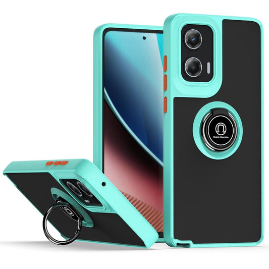 For Motorola Moto G Stylus 5G 2024 Q Shadow 1 Series TPU + PC Phone Case with Ring(Sky Blue) - Motorola Cases by PMC Jewellery | Online Shopping South Africa | PMC Jewellery | Buy Now Pay Later Mobicred