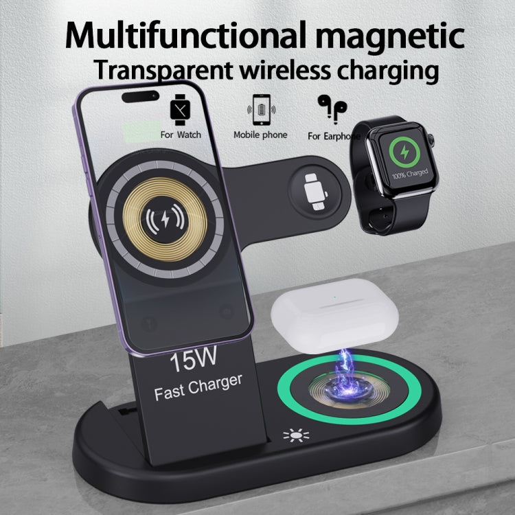 H50 4 in 1 Multi-function Magnetic Wireless Charger(Black) - Wireless Charger by PMC TechLife | Online Shopping South Africa | PMC TechLife | Buy Now Pay Later Mobicred