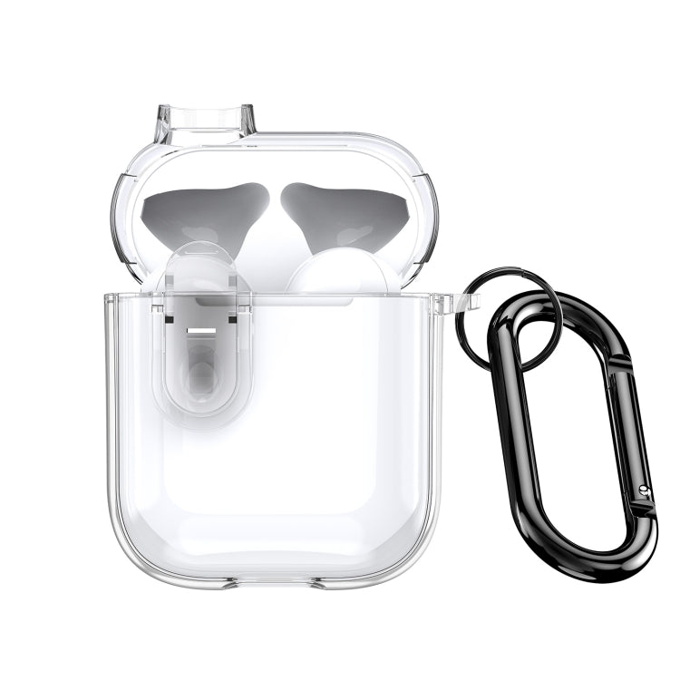 For AirPods 1/2 DUX DUCIS PECL Series Split Transparent Earphone Case with Hook(Transparent) - For AirPods 1/2 by DUX DUCIS | Online Shopping South Africa | PMC Jewellery | Buy Now Pay Later Mobicred