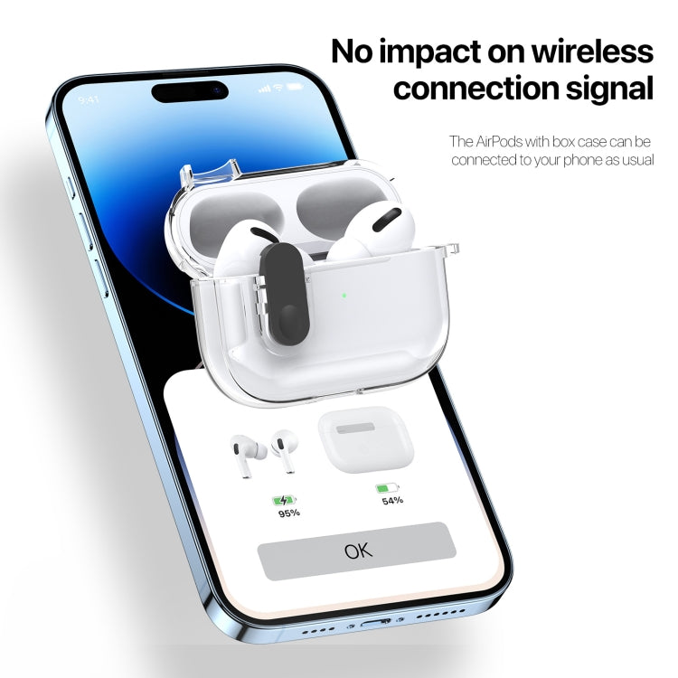 For AirPods Pro 2 DUX DUCIS PECL Series Split Transparent Earphone Case with Hook(Blue) - For AirPods Pro 2 by DUX DUCIS | Online Shopping South Africa | PMC Jewellery | Buy Now Pay Later Mobicred