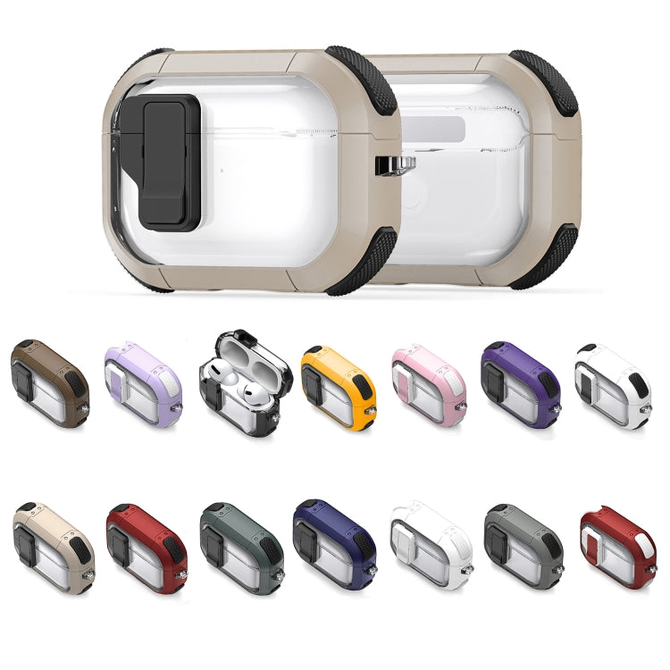 For AirPods Pro DUX DUCIS PECN Series Split Two-color Transparent Earphone Case with Hook(White) - For AirPods Pro by DUX DUCIS | Online Shopping South Africa | PMC Jewellery | Buy Now Pay Later Mobicred