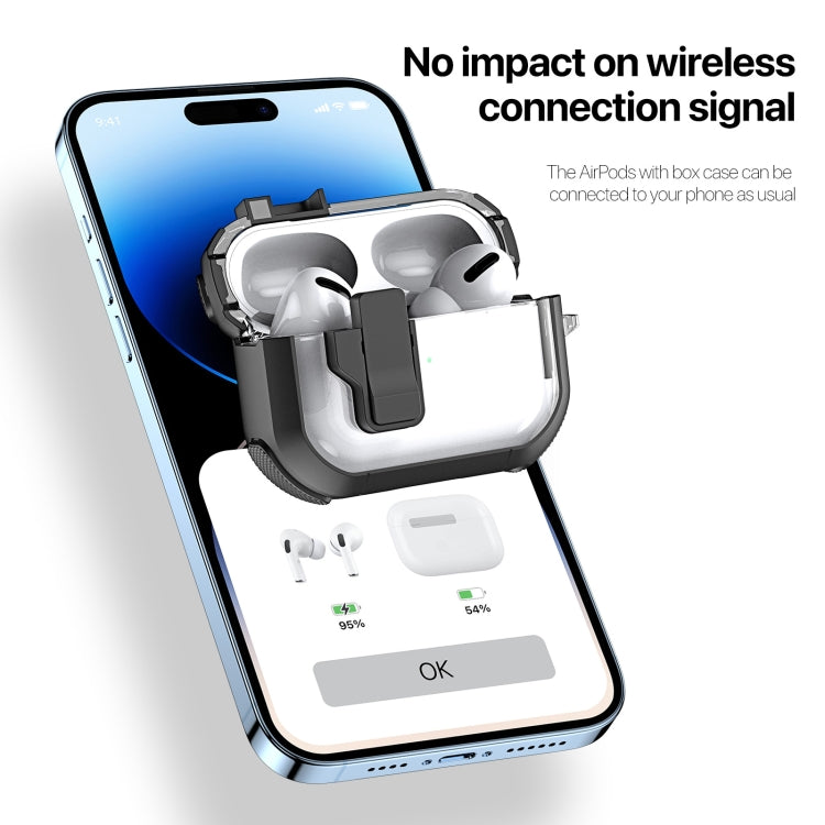 For AirPods 3 DUX DUCIS PECN Series Split Two-color Transparent Earphone Case with Hook(Blue Black) - For AirPods 3 by DUX DUCIS | Online Shopping South Africa | PMC Jewellery | Buy Now Pay Later Mobicred