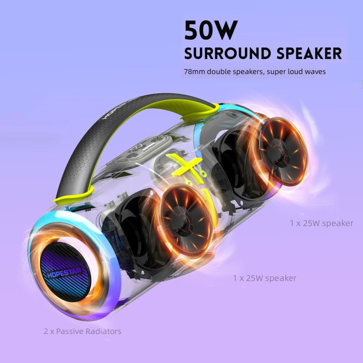 HOPESTAR H68 50W Outdoor Portable Waterproof Dazzling Bluetooth Speaker(Grey) - free shipping - PMC Jewellery - Order now!