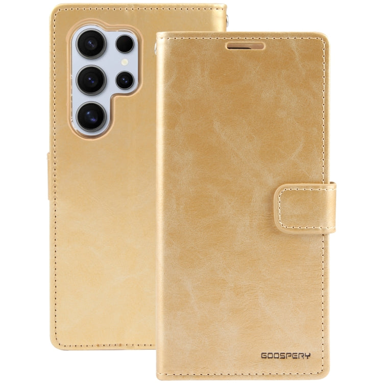 For Samsung Galaxy S24 Ultra 5G GOOSPERY BLUE MOON Crazy Horse Texture Leather Phone Case(Gold) - Galaxy S24 Ultra 5G Cases by GOOSPERY | Online Shopping South Africa | PMC Jewellery | Buy Now Pay Later Mobicred