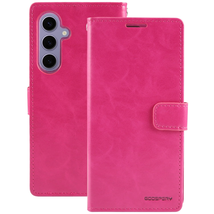 For Samsung Galaxy S24 5G GOOSPERY BLUE MOON Crazy Horse Texture Leather Phone Case(Rose Red) - Galaxy S24 5G Cases by GOOSPERY | Online Shopping South Africa | PMC Jewellery | Buy Now Pay Later Mobicred