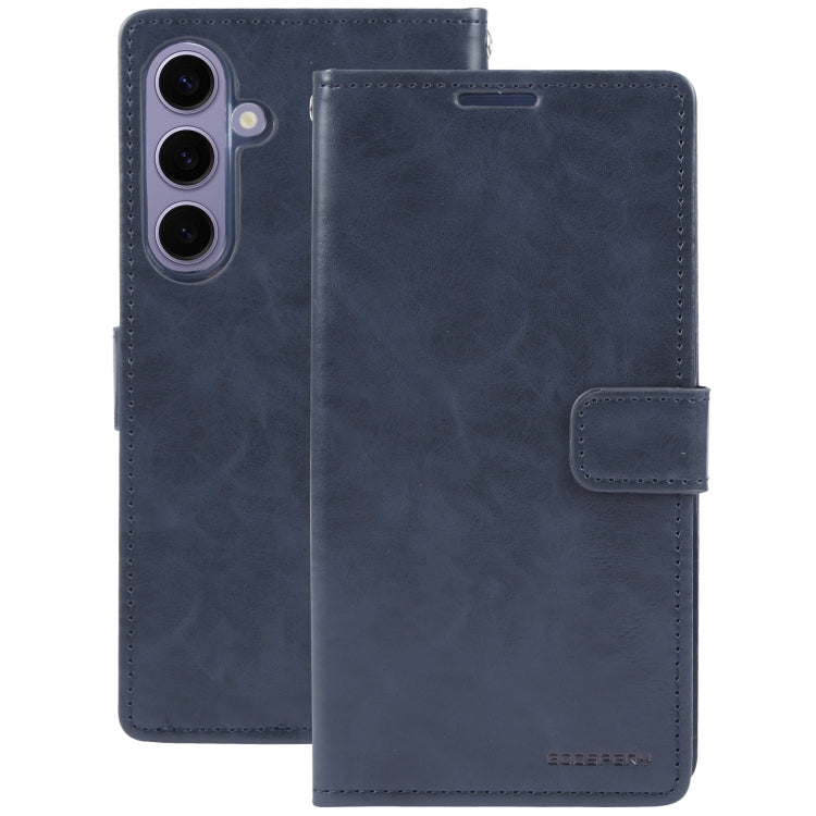 For Samsung Galaxy S24 5G GOOSPERY BLUE MOON Crazy Horse Texture Leather Phone Case(Dark Blue) - Galaxy S24 5G Cases by GOOSPERY | Online Shopping South Africa | PMC Jewellery | Buy Now Pay Later Mobicred