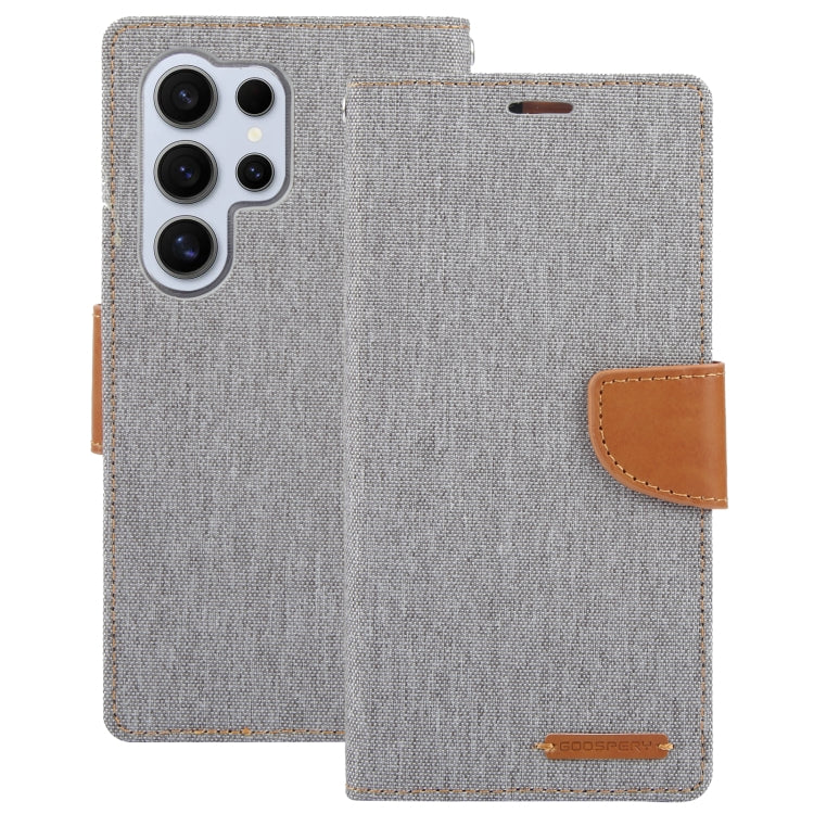 For Samsung Galaxy S24 Ultra 5G GOOSPERY CANVAS DIARY Fabric Texture Flip Leather Phone Case(Grey) - Galaxy S24 Ultra 5G Cases by GOOSPERY | Online Shopping South Africa | PMC Jewellery | Buy Now Pay Later Mobicred