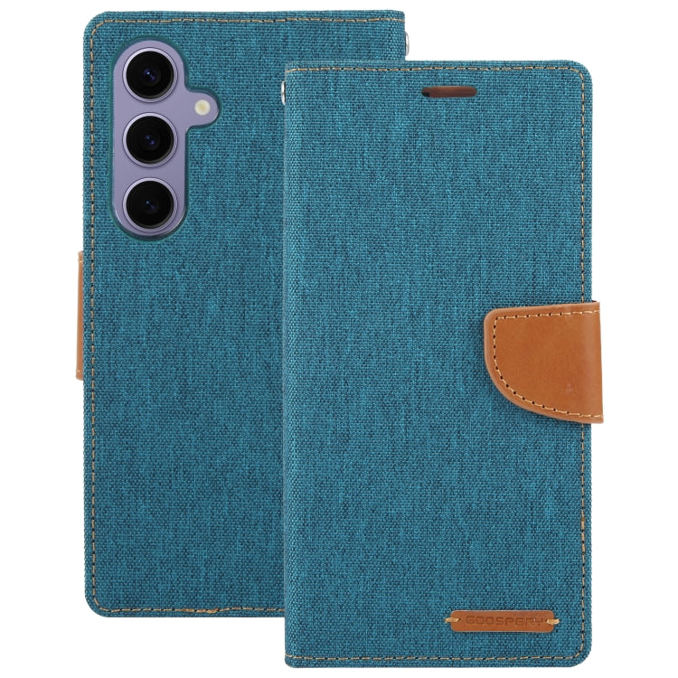 For Samsung Galaxy S24 5G GOOSPERY CANVAS DIARY Fabric Texture Flip Leather Phone Case(Green) - Galaxy S24 5G Cases by GOOSPERY | Online Shopping South Africa | PMC Jewellery | Buy Now Pay Later Mobicred