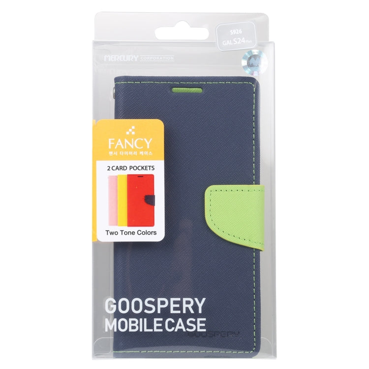 For Samsung Galaxy S24+ 5G GOOSPERY FANCY DIARY Cross Texture Leather Phone Case(Navy Blue) - Galaxy S24+ 5G Cases by GOOSPERY | Online Shopping South Africa | PMC Jewellery | Buy Now Pay Later Mobicred