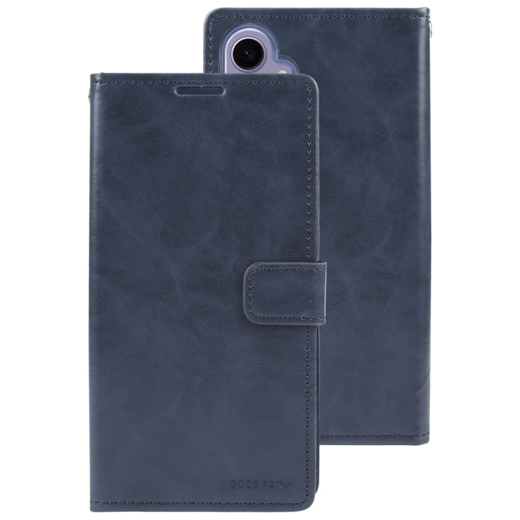 For Samsung Galaxy S24+ 5G GOOSPERY MANSOOR DIARY 9 Card Slots Leather Phone Case(Dark Blue) - Galaxy S24+ 5G Cases by GOOSPERY | Online Shopping South Africa | PMC Jewellery | Buy Now Pay Later Mobicred