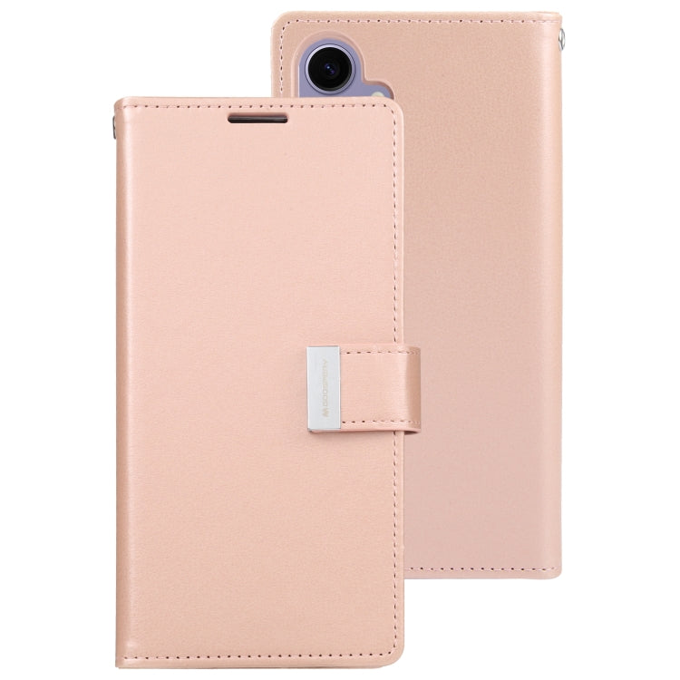 For Samsung Galaxy S24+ 5G GOOSPERY RICH DIARY Crazy Horse Texture Leather Phone Case(Rose Gold) - Galaxy S24+ 5G Cases by GOOSPERY | Online Shopping South Africa | PMC Jewellery | Buy Now Pay Later Mobicred