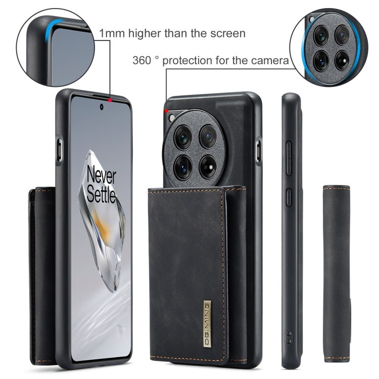 For OnePlus 12 DG.MING M1 Series 3-Fold Multi Card Wallet + Magnetic Phone Case(Black) - OnePlus Cases by DG.MING | Online Shopping South Africa | PMC TechLife | Buy Now Pay Later Mobicred