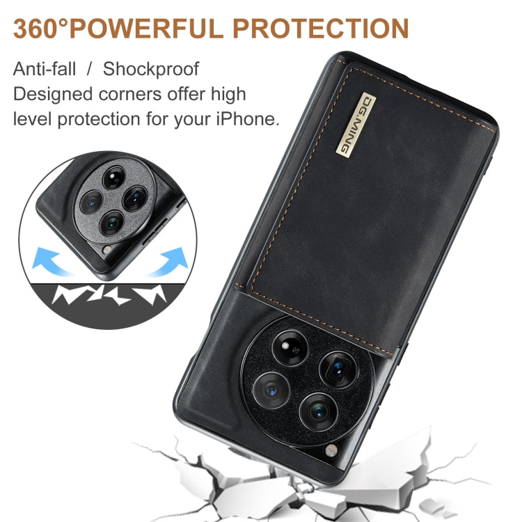For OnePlus 12 DG.MING M1 Series 3-Fold Multi Card Wallet + Magnetic Phone Case(Black) - OnePlus Cases by DG.MING | Online Shopping South Africa | PMC TechLife | Buy Now Pay Later Mobicred