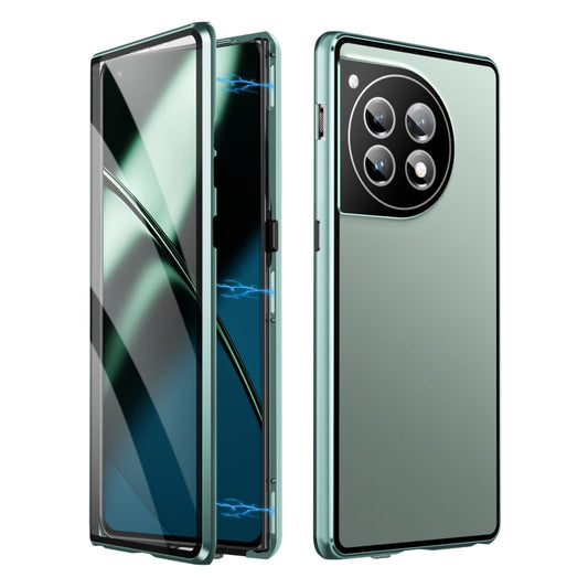 For OnePlus 12 Magnetic HD Tempered Glass Phone Case(Green) - OnePlus Cases by PMC Jewellery | Online Shopping South Africa | PMC Jewellery | Buy Now Pay Later Mobicred