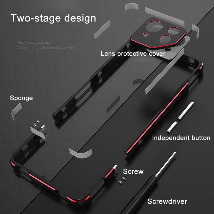 For ASUS ROG Phone 8 Lens Protector + Metal Frame Phone Case(Black Purple) - ASUS Cases by PMC TechLife | Online Shopping South Africa | PMC TechLife | Buy Now Pay Later Mobicred