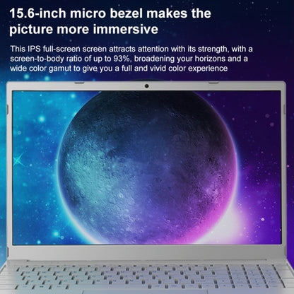 V8 15.6 inch Ultrathin Laptop, 32GB+1TB, Windows 10 Intel Processor N95 Quad Core(Silver) - Others by PMC Jewellery | Online Shopping South Africa | PMC Jewellery