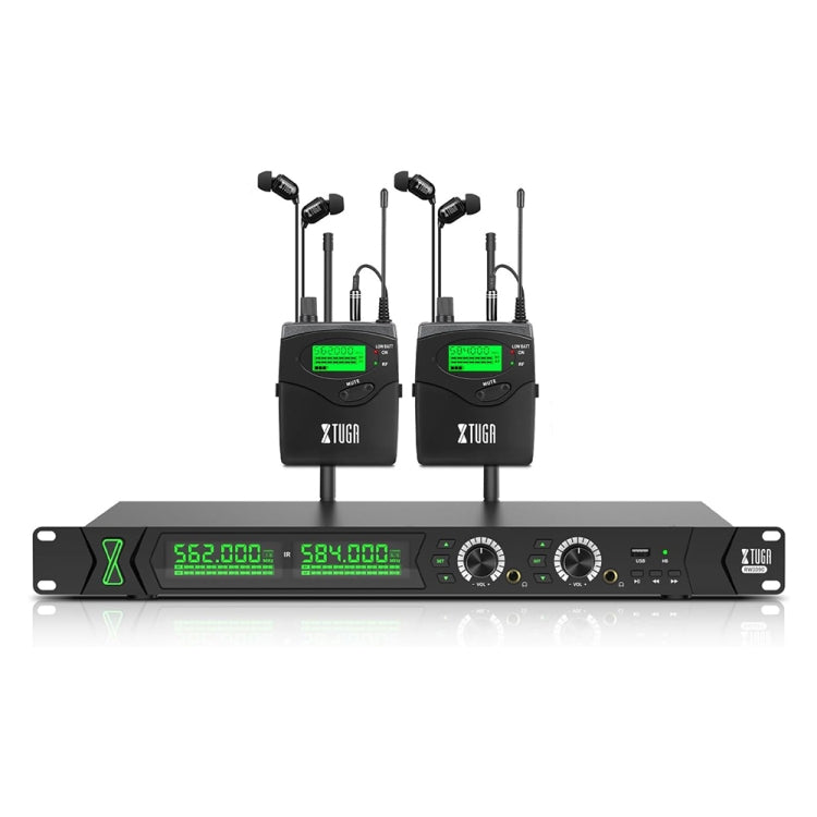 XTUGA RW2090 Professional Stage Wireless 2 Channel In Ear Monitoring System 2 in 1(US Plug) - Microphone by XTUGA | Online Shopping South Africa | PMC Jewellery | Buy Now Pay Later Mobicred