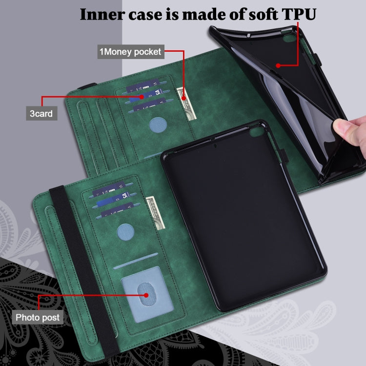 For Lenovo Tab M11 / Xiaoxin Pad 11 2024 Lace Flower Embossing Pattern Leather Tablet Case(Green) - Lenovo by PMC Jewellery | Online Shopping South Africa | PMC Jewellery | Buy Now Pay Later Mobicred