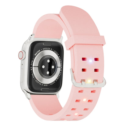 For Apple Watch Series 9 41mm Luminous Colorful Light Silicone Watch Band(Pink) - Watch Bands by PMC Jewellery | Online Shopping South Africa | PMC Jewellery