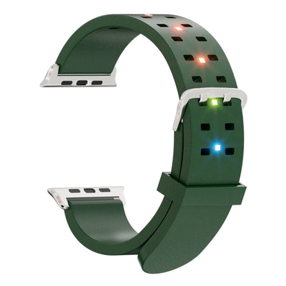 For Apple Watch Series 3 42mm Luminous Colorful Light Silicone Watch Band(Green) - Watch Bands by PMC Jewellery | Online Shopping South Africa | PMC Jewellery