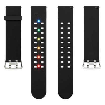 For Apple Watch Series 2 42mm Luminous Colorful Light Silicone Watch Band(Black) - Watch Bands by PMC Jewellery | Online Shopping South Africa | PMC Jewellery