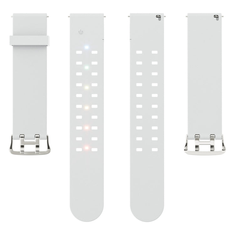For Apple Watch Series 2 42mm Luminous Colorful Light Silicone Watch Band(Light Grey) - Watch Bands by PMC TechLife | Online Shopping South Africa | PMC TechLife