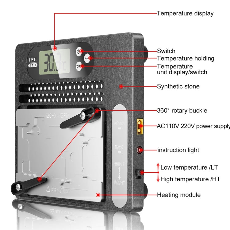 i2C T18 LCD Display PCB Motherboard Layered Desoldering Station With Universal Module, US Plug - free shipping - PMC TechLife - Order now!