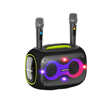 HOPESTAR Party Box 120W Karaoke Bluetooth Speaker with 2 Microphones(Black) - Desktop Speaker by HOPESTAR | Online Shopping South Africa | PMC Jewellery | Buy Now Pay Later Mobicred