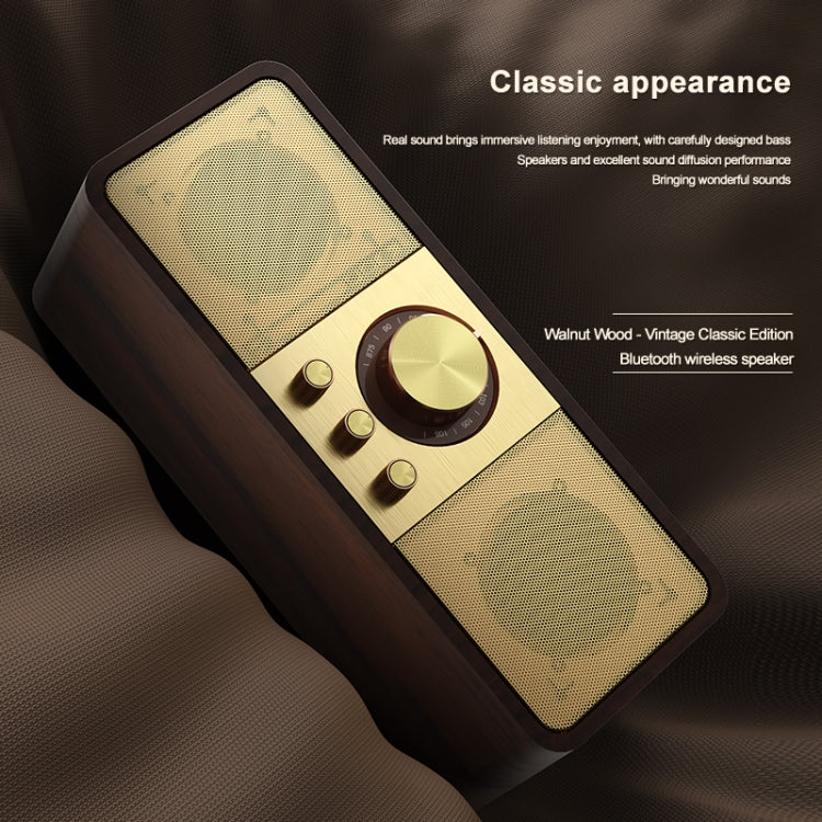 OneDer JY82 Wooden Retro Styling Wireless Speaker HIFI Classic FM Radio Support TF / U-Disk / AUX(Leather Green) - Desktop Speaker by OneDer | Online Shopping South Africa | PMC Jewellery | Buy Now Pay Later Mobicred